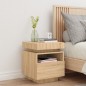 vidaXL Nachttisch mit LED-Leuchten Sonoma-Eiche 40x39x48,5 cm vidaXL Nachttisch mit LED-Leuchten Sonoma-Eiche 40x39x48,5 cm