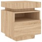 vidaXL Nachttisch mit LED-Leuchten Sonoma-Eiche 40x39x48,5 cm vidaXL Nachttisch mit LED-Leuchten Sonoma-Eiche 40x39x48,5 cm
