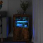 vidaXL Beistellschrank mit LED-Leuchten Räuchereiche Holzwerkstoff vidaXL Beistellschrank mit LED-Leuchten Räuchereiche Holzwerkstoff