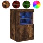 vidaXL Beistellschrank mit LED-Leuchten Räuchereiche Holzwerkstoff vidaXL Beistellschrank mit LED-Leuchten Räuchereiche Holzwerkstoff