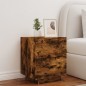 vidaXL Nachttisch mit LED-Leuchten Räuchereiche Holzwerkstoff vidaXL Nachttisch mit LED-Leuchten Räuchereiche Holzwerkstoff