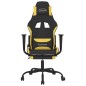 vidaXL Gaming-Stuhl mit Massage & Fußstütze Schwarz und Gelb Stoff vidaXL Gaming-Stuhl mit Massage & Fußstütze Schwarz und Gelb Stoff