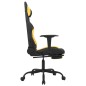 vidaXL Gaming-Stuhl mit Massage & Fußstütze Schwarz und Gelb Stoff vidaXL Gaming-Stuhl mit Massage & Fußstütze Schwarz und Gelb Stoff