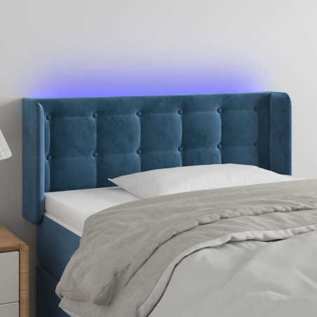 vidaXL LED Kopfteil Dunkelblau 93x16x78/88 cm Samt