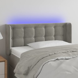 vidaXL LED Kopfteil Hellgrau 103x16x78/88 cm Samt