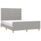 vidaXL Bettgestell mit Kopfteil Hellgrau 140x190 cm Stoff vidaXL Bettgestell mit Kopfteil Hellgrau 140x190 cm Stoff