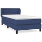 vidaXL Boxspringbett mit Matratze Blau 90x190 cm Stoff vidaXL Boxspringbett mit Matratze Blau 90x190 cm Stoff