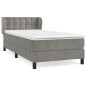 vidaXL Boxspringbett mit Matratze Hellgrau 100x200 cm Samt vidaXL Boxspringbett mit Matratze Hellgrau 100x200 cm Samt