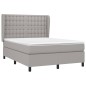 vidaXL Boxspringbett mit Matratze Hellgrau 140x200 cm Stoff vidaXL Boxspringbett mit Matratze Hellgrau 140x200 cm Stoff