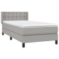 vidaXL Boxspringbett mit Matratze Hellgrau 80x200 cm Stoff vidaXL Boxspringbett mit Matratze Hellgrau 80x200 cm Stoff