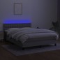 vidaXL Boxspringbett mit Matratze & LED Hellgrau 140x200 cm Stoff vidaXL Boxspringbett mit Matratze & LED Hellgrau 140x200 cm Stoff