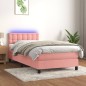vidaXL Boxspringbett mit Matratze & LED Rosa 90x200 cm Samt vidaXL Boxspringbett mit Matratze & LED Rosa 90x200 cm Samt