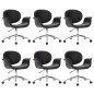 Drehbare Esszimmerstühle 6 Stk. Kunstleder Schwarz Drehbare Esszimmerstühle 6 Stk. Kunstleder Schwarz