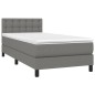 vidaXL Boxspringbett mit Matratze Dunkelgrau 80x200 cm Stoff vidaXL Boxspringbett mit Matratze Dunkelgrau 80x200 cm Stoff