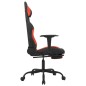 vidaXL Gaming-Stuhl mit Fußstütze Schwarz und Rot Stoff vidaXL Gaming-Stuhl mit Fußstütze Schwarz und Rot Stoff