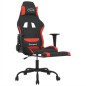 vidaXL Gaming-Stuhl mit Fußstütze Schwarz und Rot Stoff vidaXL Gaming-Stuhl mit Fußstütze Schwarz und Rot Stoff