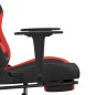 vidaXL Gaming-Stuhl mit Fußstütze Schwarz und Rot Stoff vidaXL Gaming-Stuhl mit Fußstütze Schwarz und Rot Stoff
