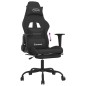 vidaXL Gaming-Stuhl mit Fußstütze Schwarz Stoff vidaXL Gaming-Stuhl mit Fußstütze Schwarz Stoff
