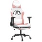 vidaXL Gaming-Stuhl mit Fußstütze Weiß und Rosa Kunstleder vidaXL Gaming-Stuhl mit Fußstütze Weiß und Rosa Kunstleder