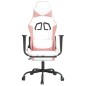 vidaXL Gaming-Stuhl mit Fußstütze Weiß und Rosa Kunstleder vidaXL Gaming-Stuhl mit Fußstütze Weiß und Rosa Kunstleder