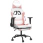 vidaXL Gaming-Stuhl mit Fußstütze Weiß und Rosa Kunstleder vidaXL Gaming-Stuhl mit Fußstütze Weiß und Rosa Kunstleder