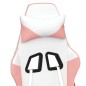 vidaXL Gaming-Stuhl mit Fußstütze Weiß und Rosa Kunstleder vidaXL Gaming-Stuhl mit Fußstütze Weiß und Rosa Kunstleder