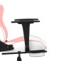 vidaXL Gaming-Stuhl mit Fußstütze Weiß und Rosa Kunstleder vidaXL Gaming-Stuhl mit Fußstütze Weiß und Rosa Kunstleder