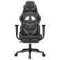 vidaXL Gaming-Stuhl mit Massage & Fußstütze Schwarz & Grau Kunstleder vidaXL Gaming-Stuhl mit Massage & Fußstütze Schwarz & Grau Kunstleder