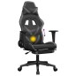 vidaXL Gaming-Stuhl mit Massage & Fußstütze Schwarz & Grau Kunstleder vidaXL Gaming-Stuhl mit Massage & Fußstütze Schwarz & Grau Kunstleder