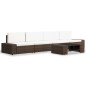 5-tlg. Garten-Lounge-Set Poly Rattan Braun 5-tlg. Garten-Lounge-Set Poly Rattan Braun