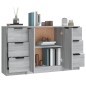 vidaXL Sideboards 3 Stk. Grau Sonoma Holzwerkstoff vidaXL Sideboards 3 Stk. Grau Sonoma Holzwerkstoff