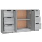 vidaXL Sideboards 3 Stk. Grau Sonoma Holzwerkstoff vidaXL Sideboards 3 Stk. Grau Sonoma Holzwerkstoff
