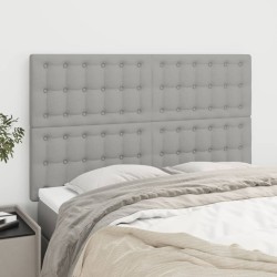 vidaXL Kopfteile 4 Stk. Hellgrau 72x5x78/88 cm Stoff