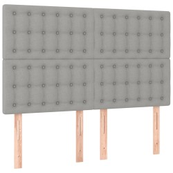 vidaXL Kopfteile 4 Stk. Hellgrau 72x5x78/88 cm Stoff