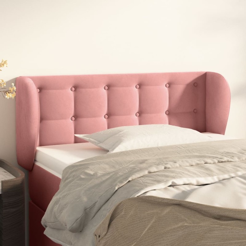 vidaXL Kopfteil mit Ohren Rosa 93x23x78/88 cm Samt vidaXL Kopfteil mit Ohren Rosa 93x23x78/88 cm Samt