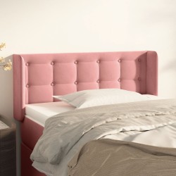vidaXL Kopfteil mit Ohren Rosa 93x16x78/88 cm Samt