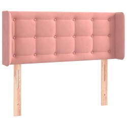 vidaXL Kopfteil mit Ohren Rosa 93x16x78/88 cm Samt