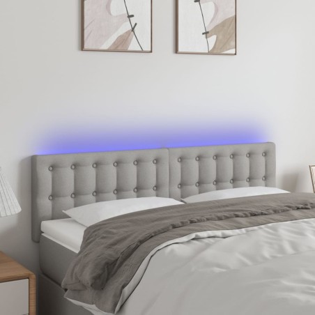 vidaXL LED Kopfteil Hellgrau 144x5x78/88 cm Stoff