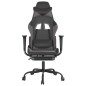 vidaXL Gaming-Stuhl mit Massage & Fußstütze Schwarz & Grau Kunstleder vidaXL Gaming-Stuhl mit Massage & Fußstütze Schwarz & Grau Kunstleder