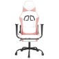 vidaXL Gaming-Stuhl mit Massage & Fußstütze Weiß und Rosa Kunstleder vidaXL Gaming-Stuhl mit Massage & Fußstütze Weiß und Rosa Kunstleder