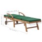 vidaXL Sonnenliegen mit Auflagen 2 Stk. Massivholz Teak Grün vidaXL Sonnenliegen mit Auflagen 2 Stk. Massivholz Teak Grün