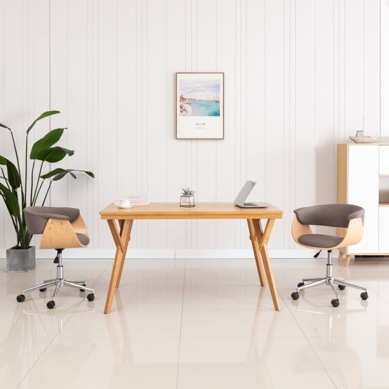 Drehbare Esszimmerstühle 2 Stk. Taupe Stoff Drehbare Esszimmerstühle 2 Stk. Taupe Stoff