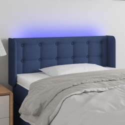 vidaXL LED Kopfteil Blau 83x16x78/88 cm Stoff