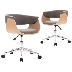 Drehbare Esszimmerstühle 2 Stk. Taupe Stoff