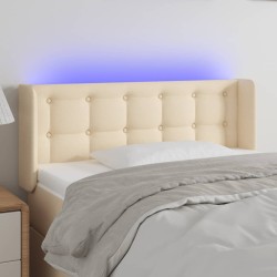 vidaXL LED Kopfteil Creme 103x16x78/88 cm Stoff