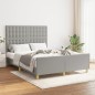vidaXL Bettgestell mit Kopfteil Hellgrau 140x200 cm Stoff vidaXL Bettgestell mit Kopfteil Hellgrau 140x200 cm Stoff