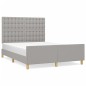 vidaXL Bettgestell mit Kopfteil Hellgrau 140x200 cm Stoff vidaXL Bettgestell mit Kopfteil Hellgrau 140x200 cm Stoff