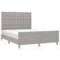 vidaXL Bettgestell mit Kopfteil Hellgrau 140x200 cm Stoff vidaXL Bettgestell mit Kopfteil Hellgrau 140x200 cm Stoff