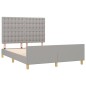 vidaXL Bettgestell mit Kopfteil Hellgrau 140x200 cm Stoff vidaXL Bettgestell mit Kopfteil Hellgrau 140x200 cm Stoff