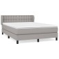 vidaXL Boxspringbett mit Matratze Hellgrau 140x190 cm Stoff vidaXL Boxspringbett mit Matratze Hellgrau 140x190 cm Stoff
